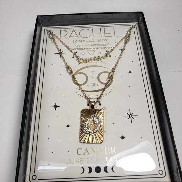 Rachel Roy's Gold Tone Multi-Layered Necklace Cancer Horoscope Pendants - Women - Picture 8 of 8